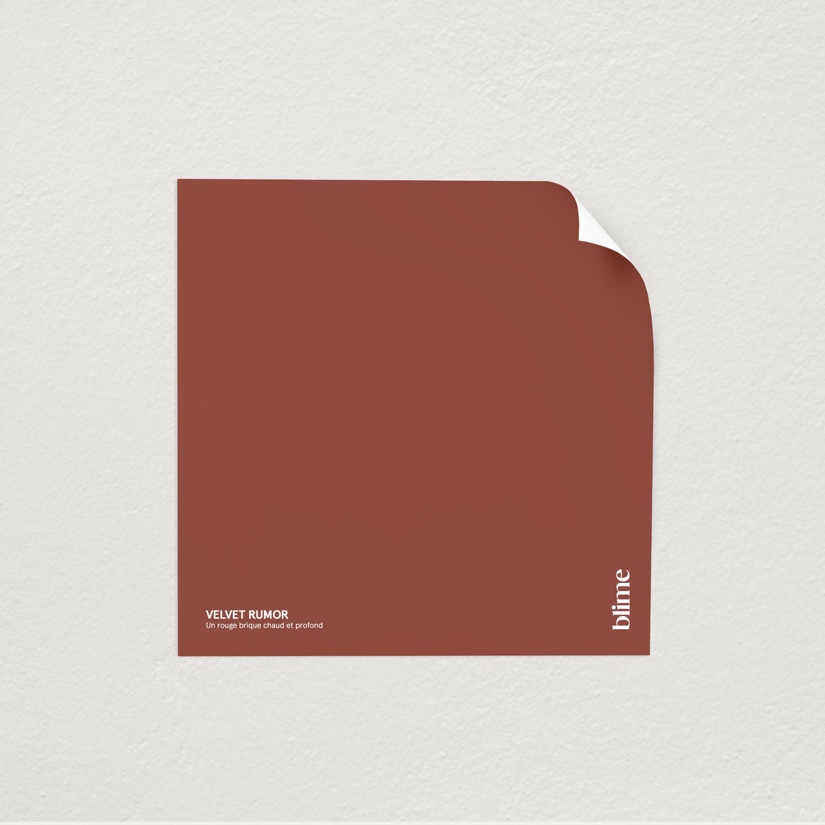 Échantillon de peinture Velvet rumor - format test - teinte rouge brique