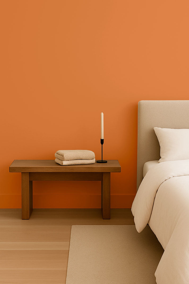 Inspiration déco : ambiance 1 avec la peinture Menorca break - teinte orange ocre