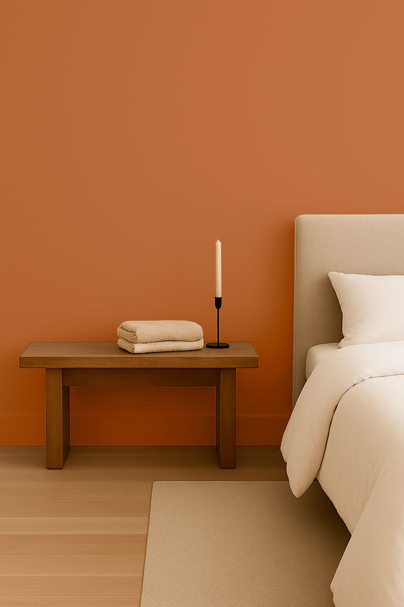 Inspiration déco : ambiance 1 avec la peinture New clay - teinte brun ambre
