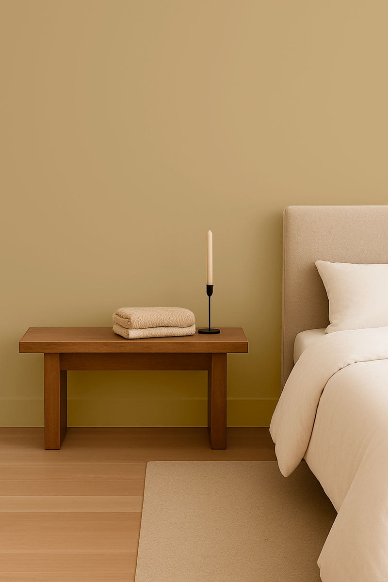 Visuel d'ambiance 1 échantillon repositionnable Oxford tweed - teinte vert jaune claire