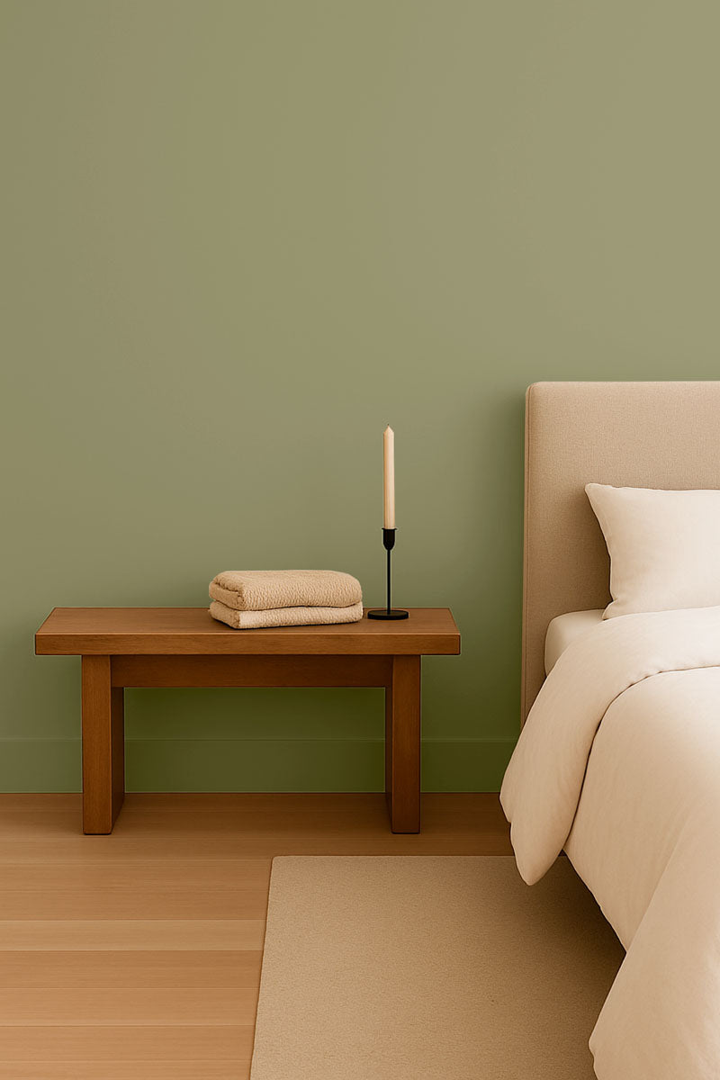 Inspiration déco : ambiance 1 avec la peinture Sage words - teinte verte