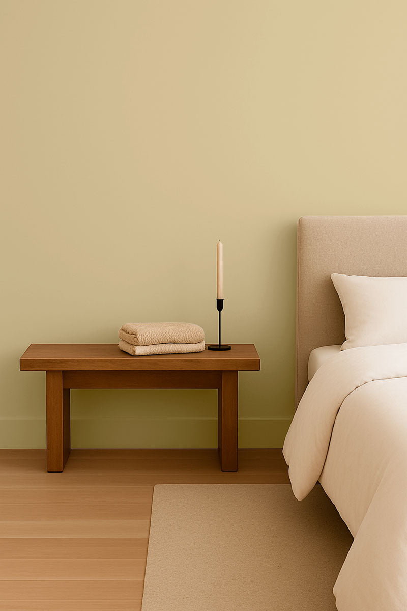 Inspiration déco : ambiance 1 avec la peinture Sunday jersay - teinte vert jaune claire