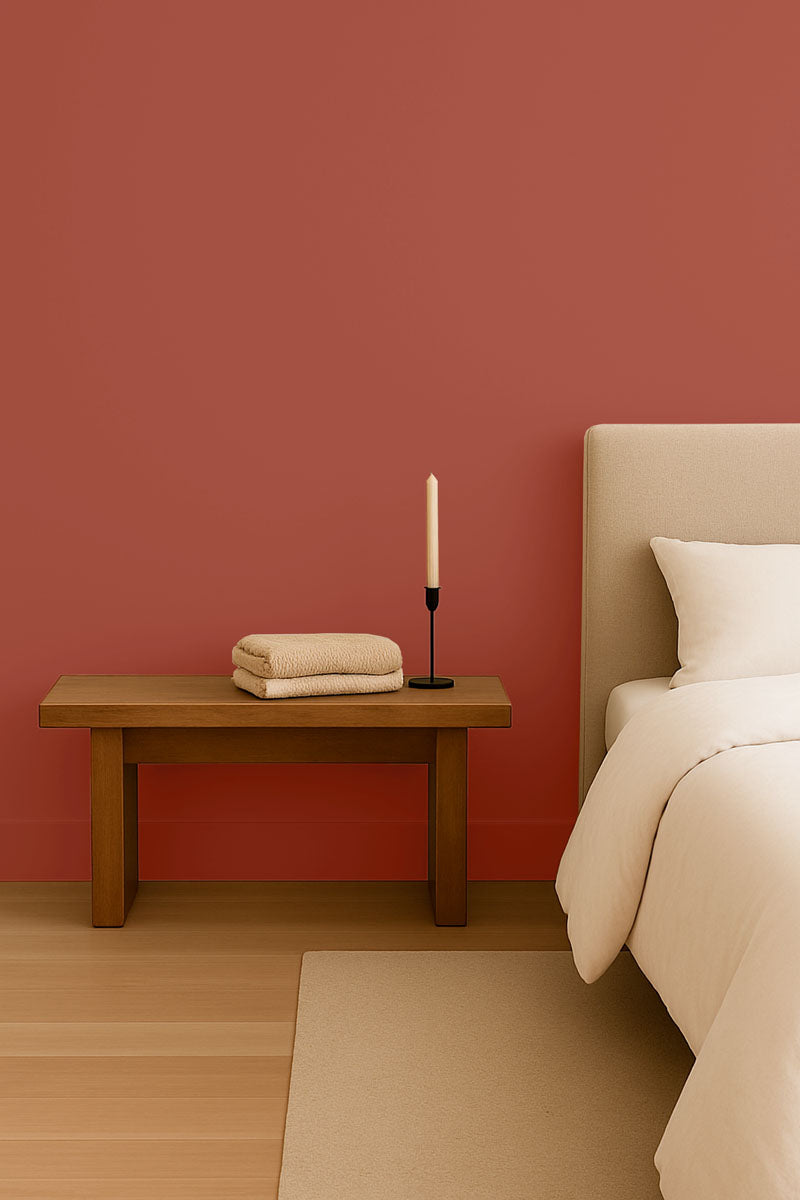 Inspiration déco : ambiance 1 avec la peinture Velvet rumor - teinte rouge brique