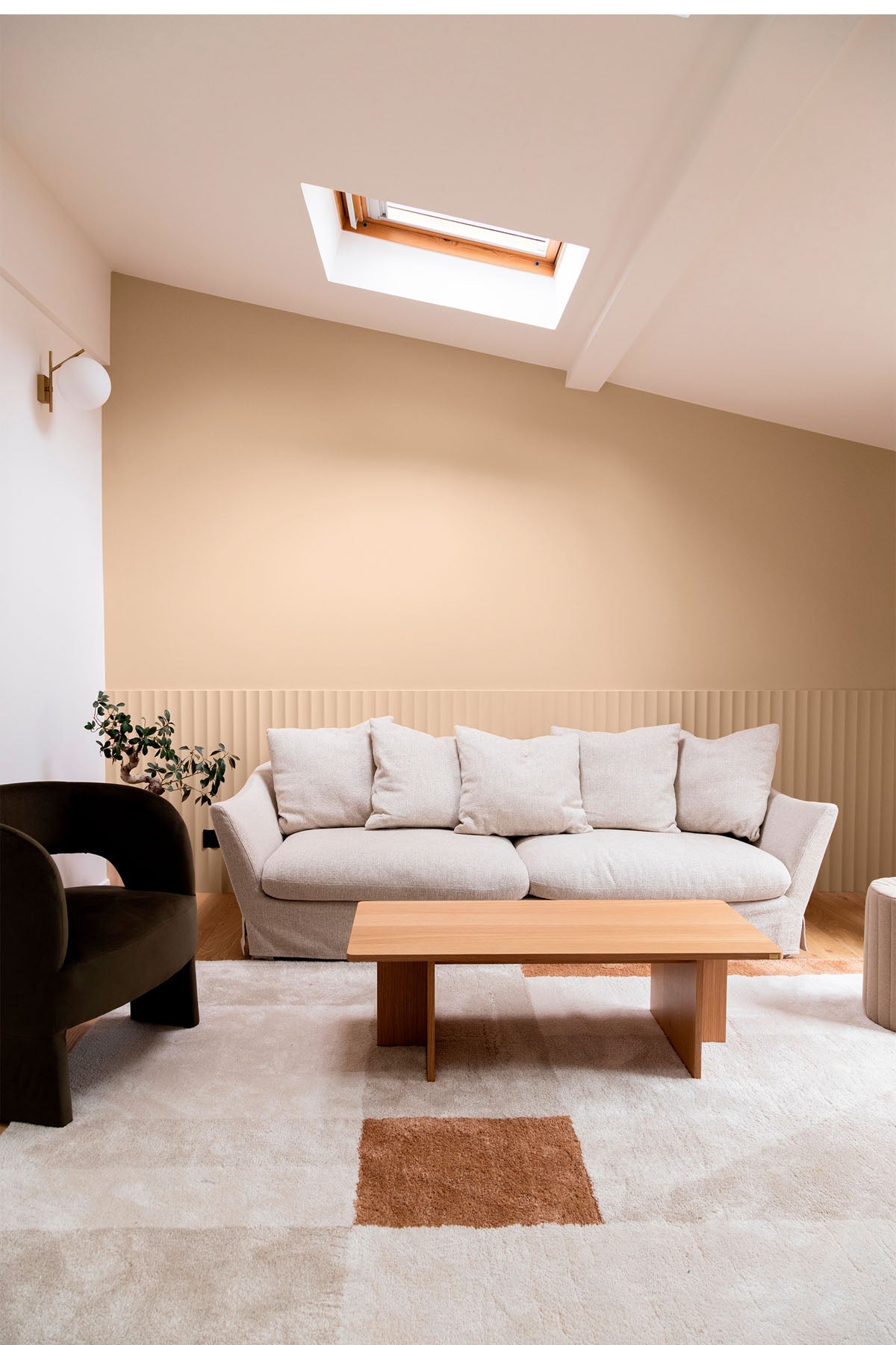 Inspiration déco : ambiance 2 avec la peinture Flat white - teinte caramel beige 