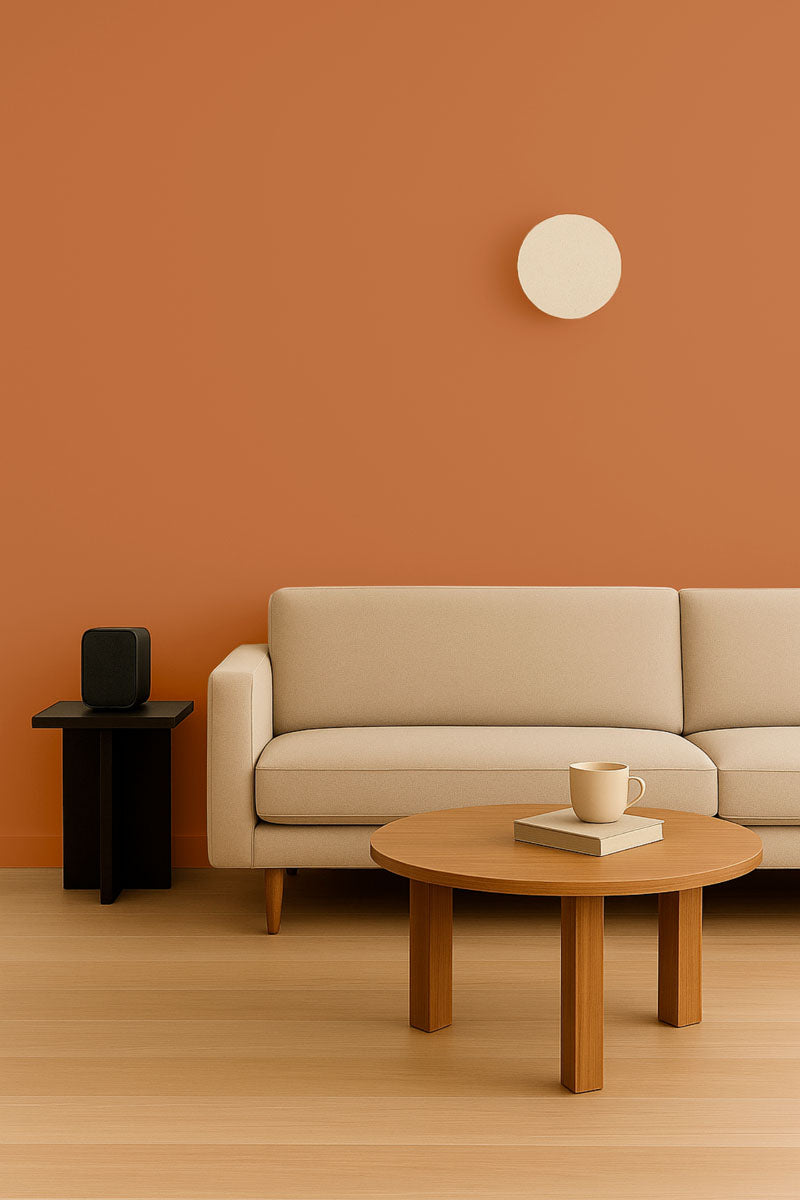 Inspiration déco : ambiance 2 avec la peinture New clay - teinte brun ambre