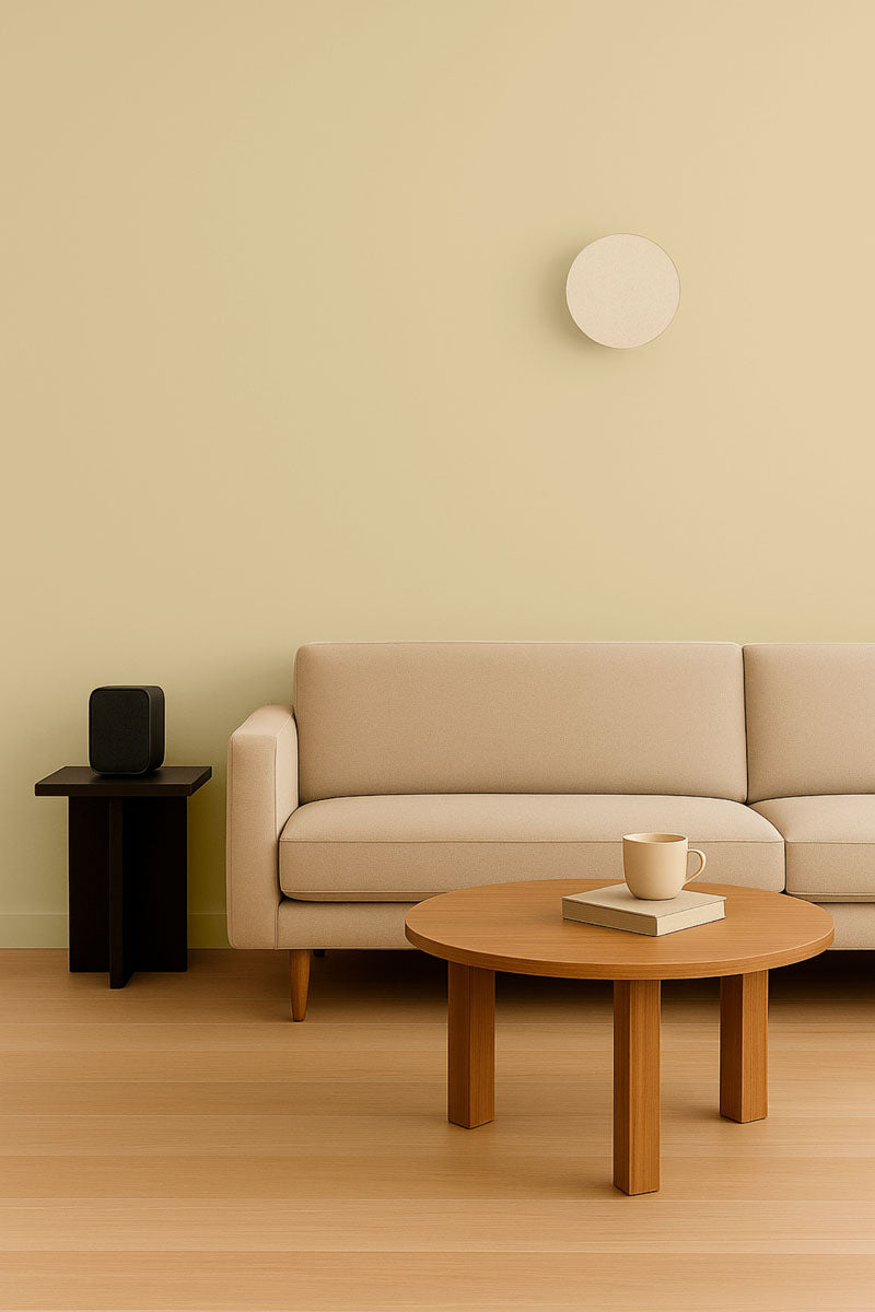 Visuel d'ambiance 2 échantillon repositionnable Sunday jersay - teinte vert jaune claire