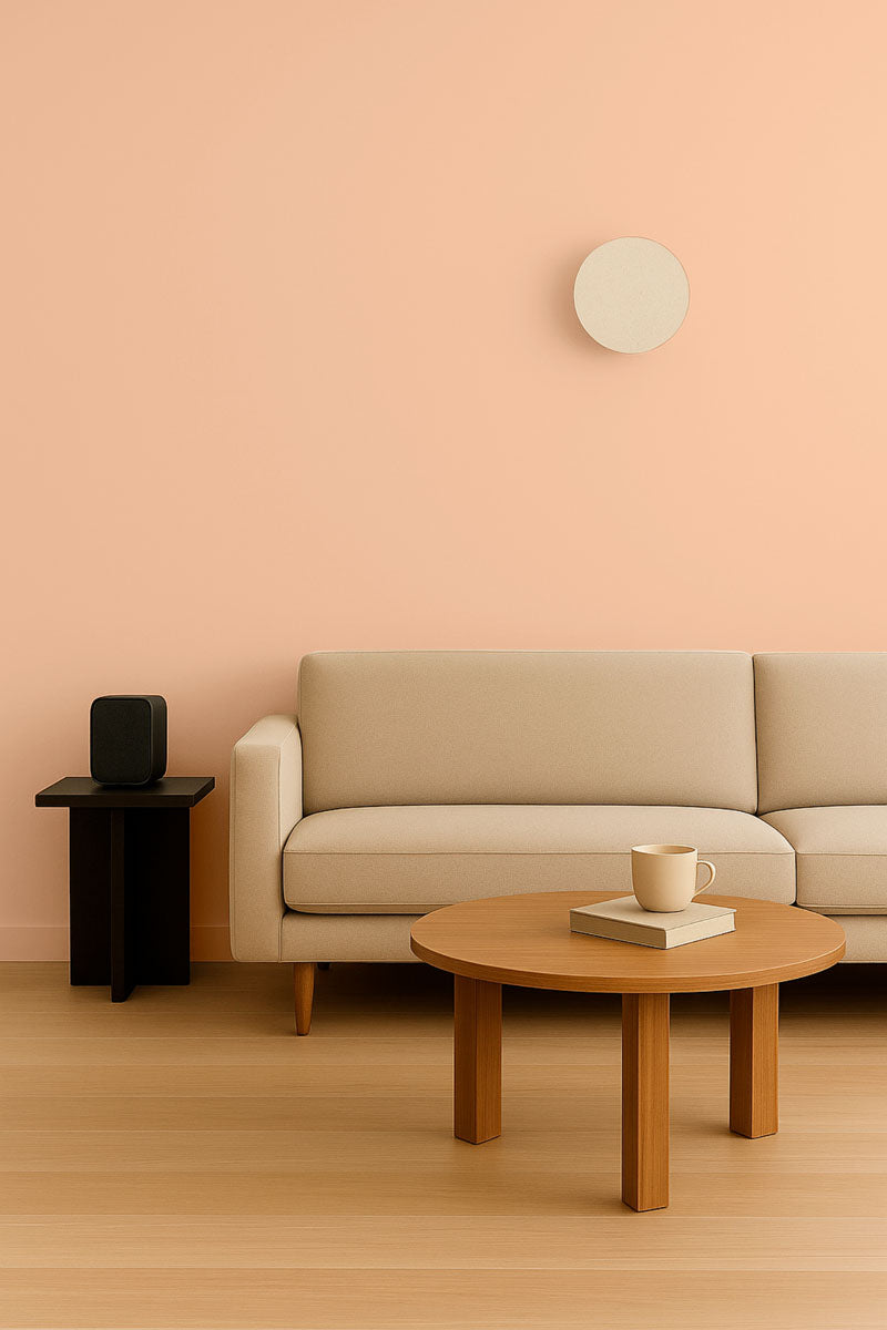 Visuel d'ambiance 2 échantillon repositionnable Sweet grain - teinte beige peche