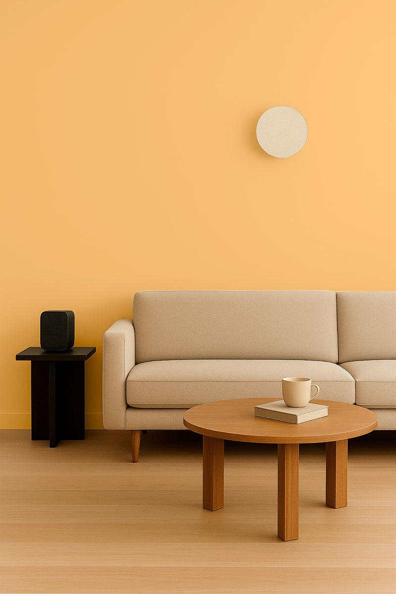 Inspiration déco : ambiance 2 avec la peinture Toscana hills - teinte jaune paille