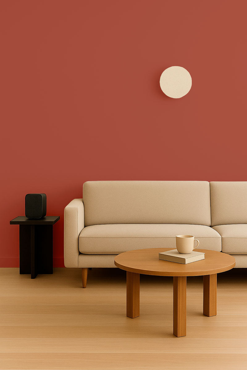 Inspiration déco : ambiance 2 avec la peinture Velvet rumor - teinte rouge brique