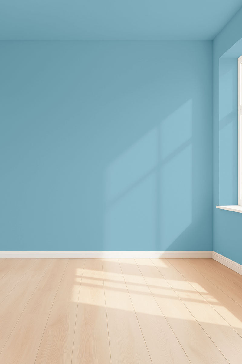 Visualisation 3D de la peinture Blue jeans avec ombres - teinte bleu delave