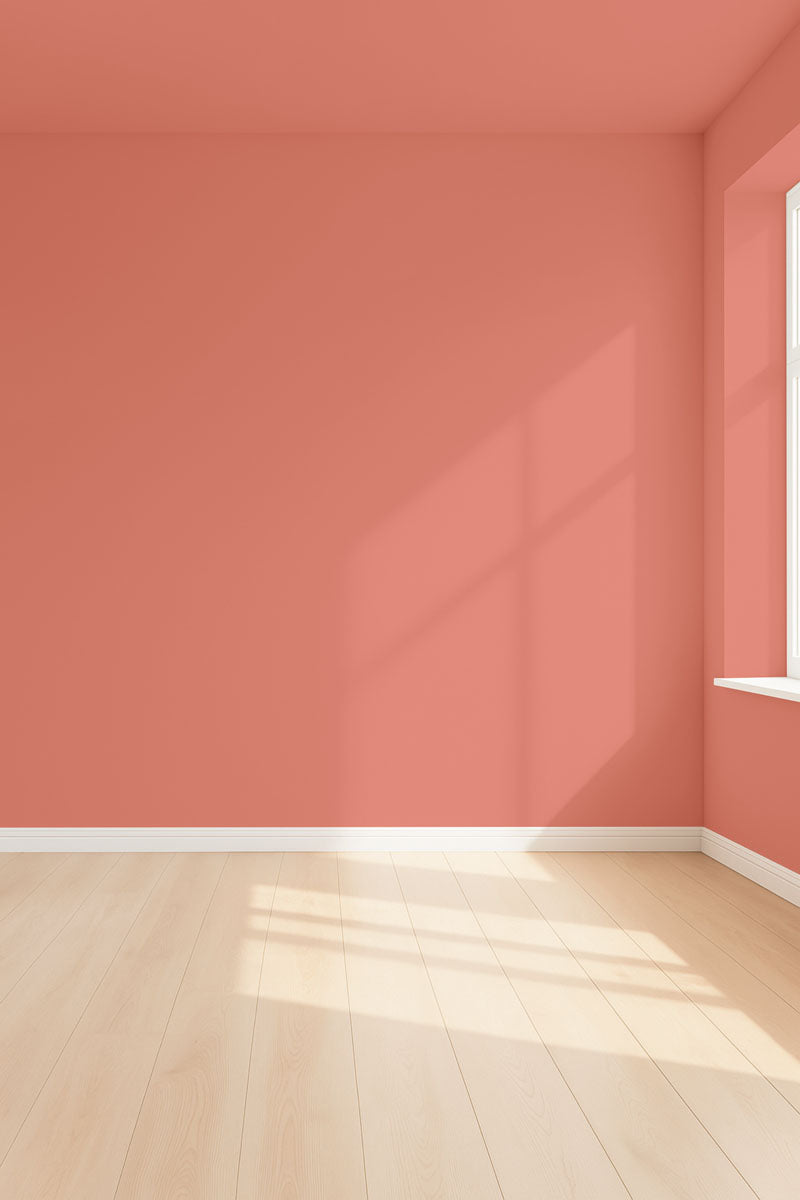 Visualisation 3D de la peinture Coral brick avec ombres - teinte terracotta corail