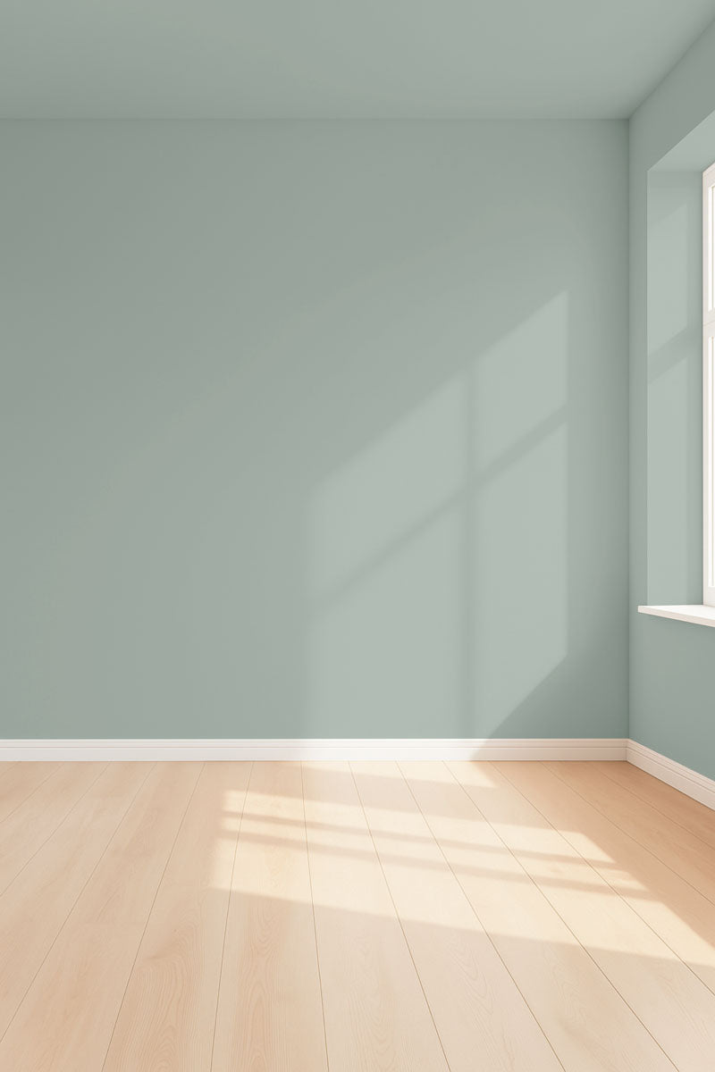 Échantillon repositionnable 3D de la peinture Green clay avec ombres - teinte vert de gris clair