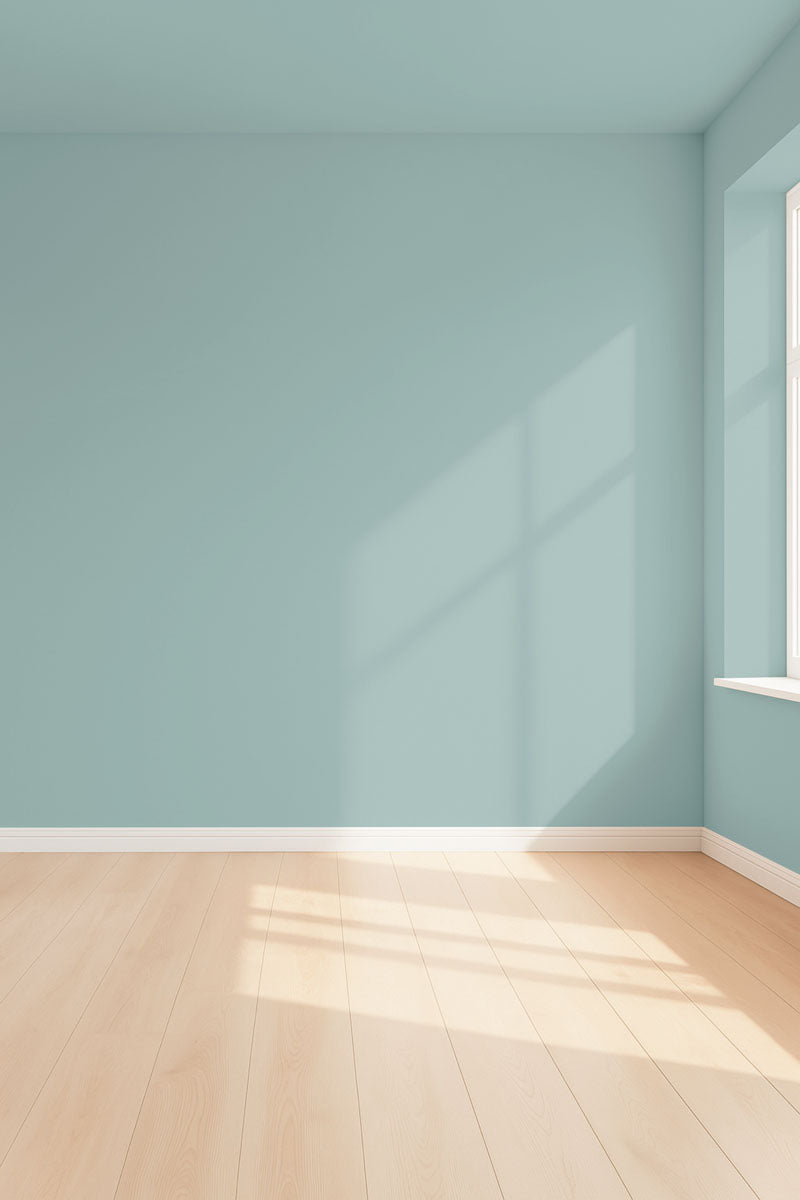 Visualisation 3D de la peinture Pepper mint avec ombres - teinte bleu vert clair